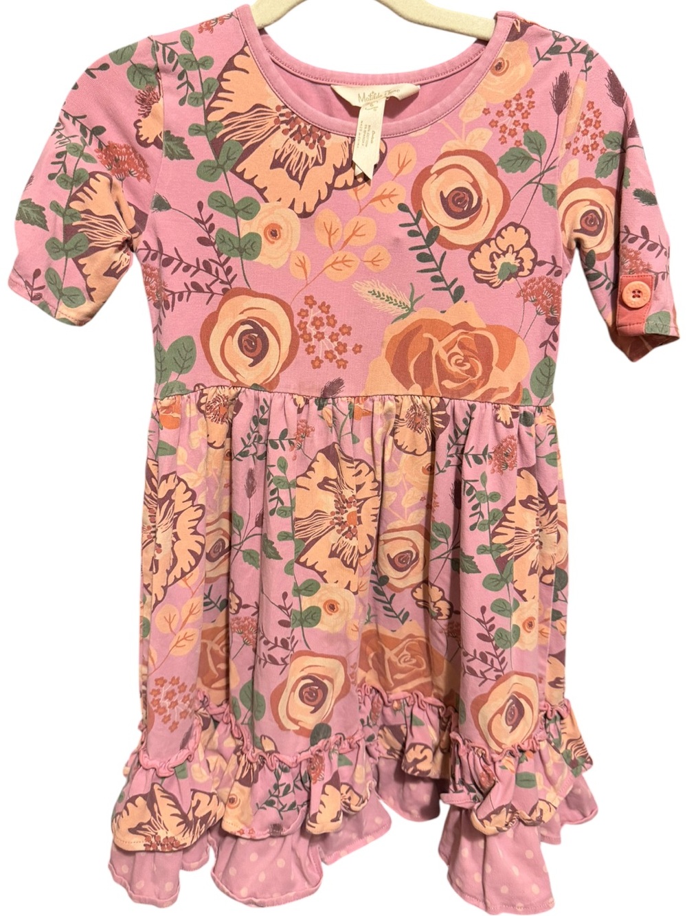 Matilda Jane Just imagine Odette Dress Floral Pink Ruffle Hem Size 6
